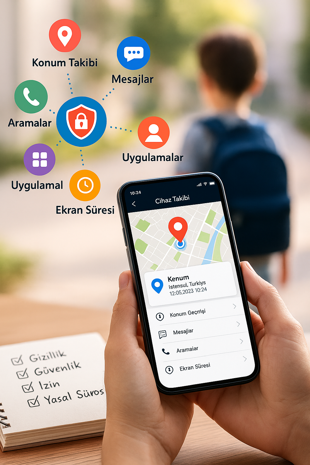 telefona yüklenen takip programı